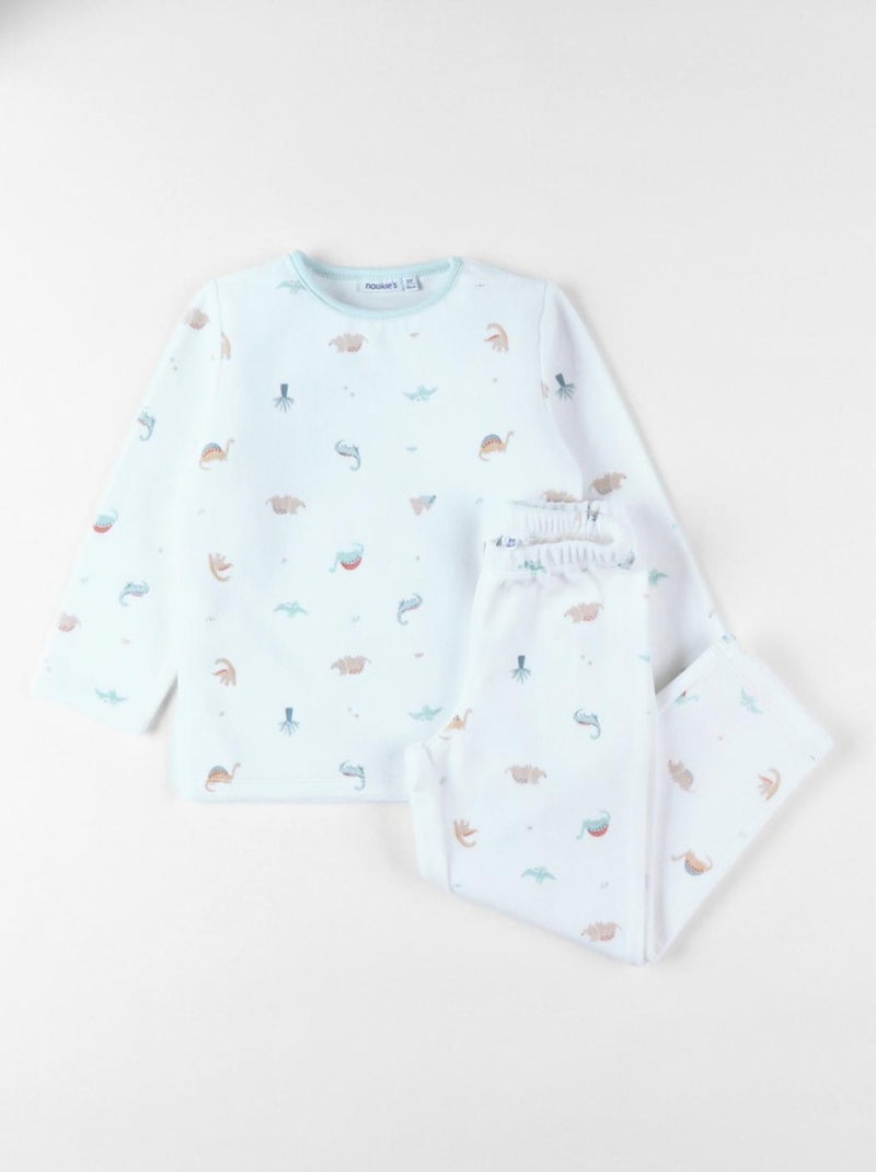 Pyjama en velours côtelé blanc, dinos Noukie's Blanc - Kiabi
