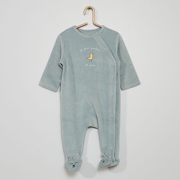 Pyjama En Velours Cotele Bebe Fille Bleu Vert Kiabi 8 00