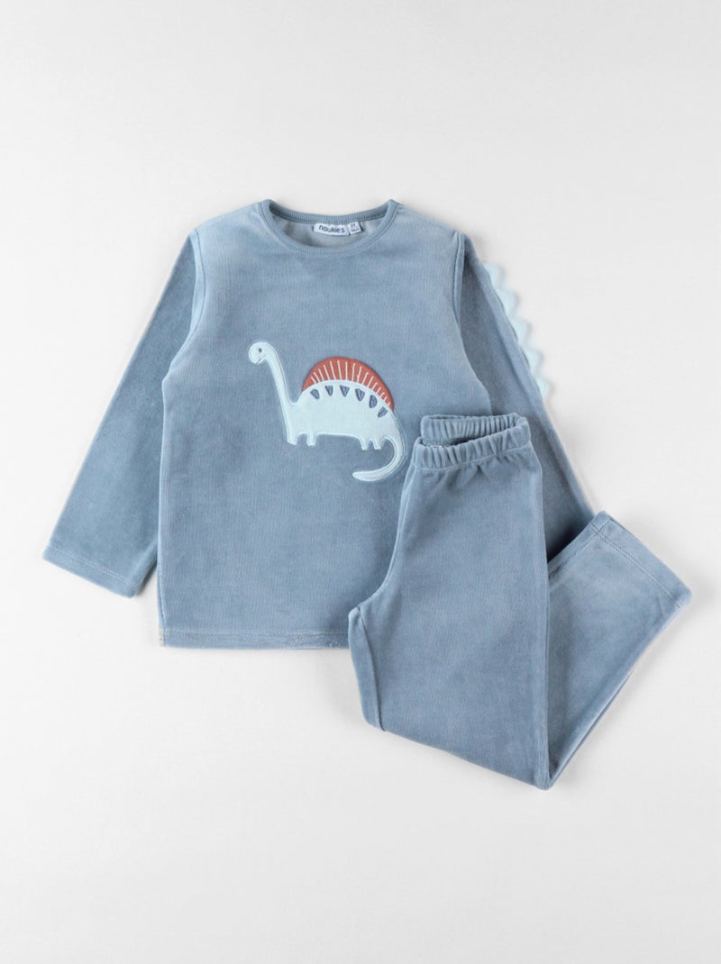 Pyjama en velours côtelé, dinosaure Noukie's Bleu turquoise - Kiabi