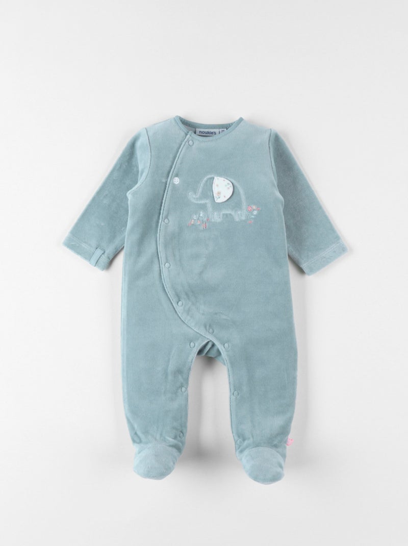 Pyjama en velours côtelé, éléphant Noukie's Bleu turquoise - Kiabi