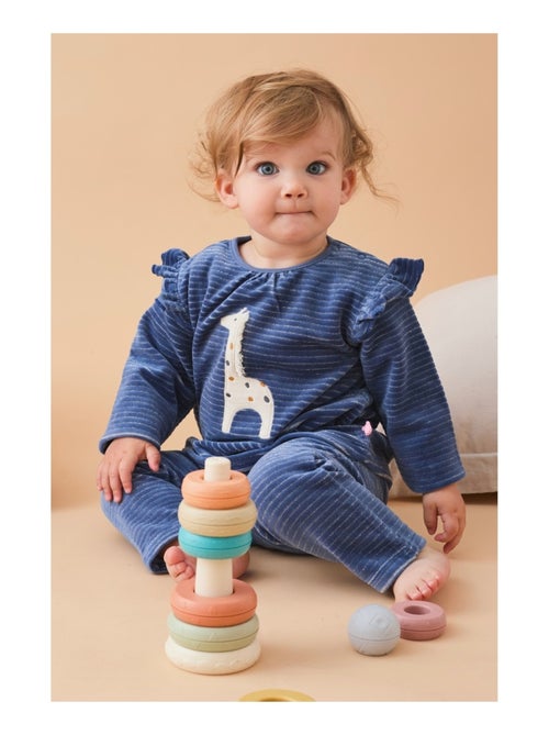 Pyjama en velours côtelé, girafe Noukie's - Kiabi