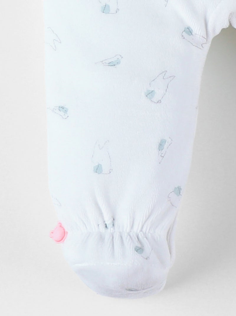 Pyjama en velours côtelé, lapin Noukie's Blanc - Kiabi