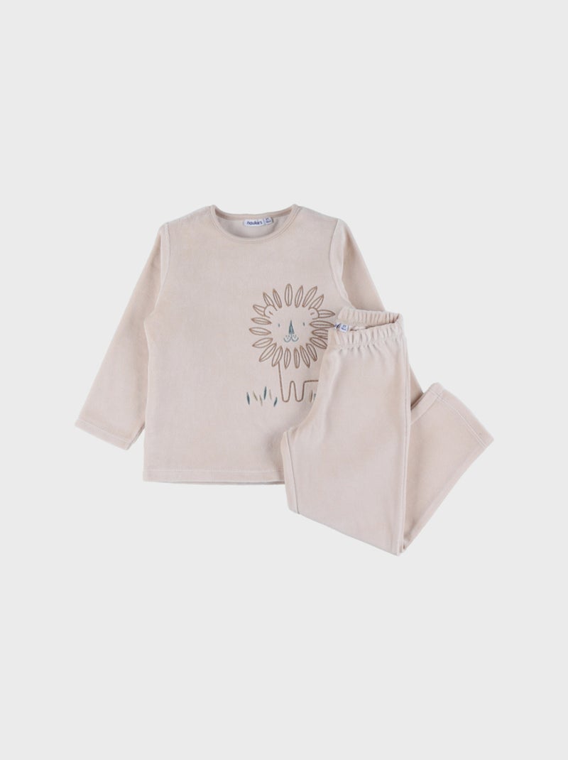 Pyjama en velours côtelé, lion Noukie's Beige - Kiabi