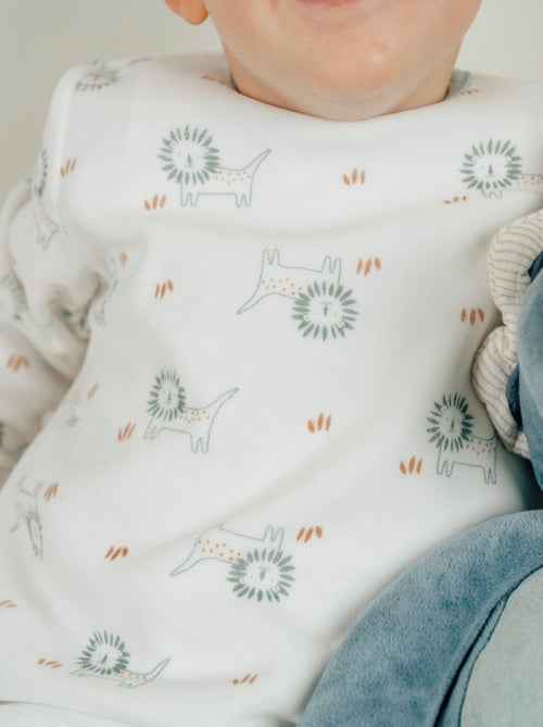 Pyjama en velours côtelé, lion Noukie's - Kiabi