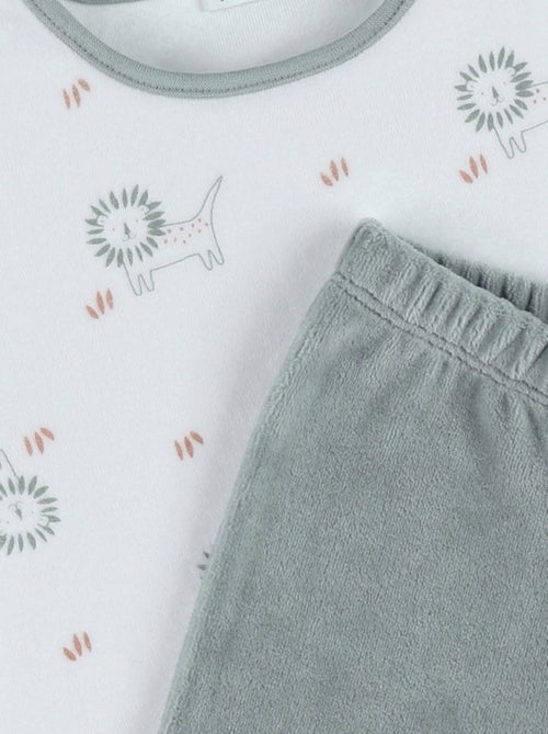 Pyjama en velours côtelé, lion Noukie's - Kiabi