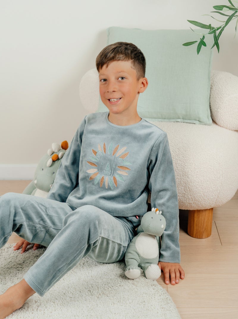 Pyjama en velours côtelé, lion Noukie's Vert - Kiabi