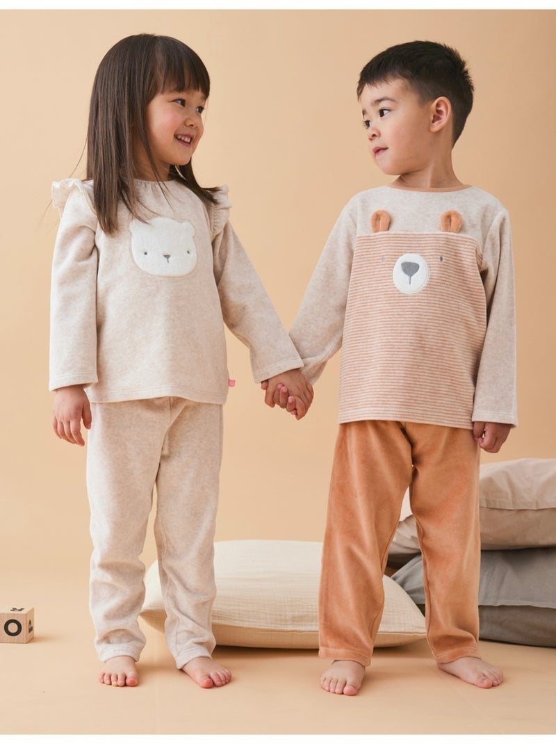 Pyjama en velours côtelé, ours Noukie's Beige - Kiabi