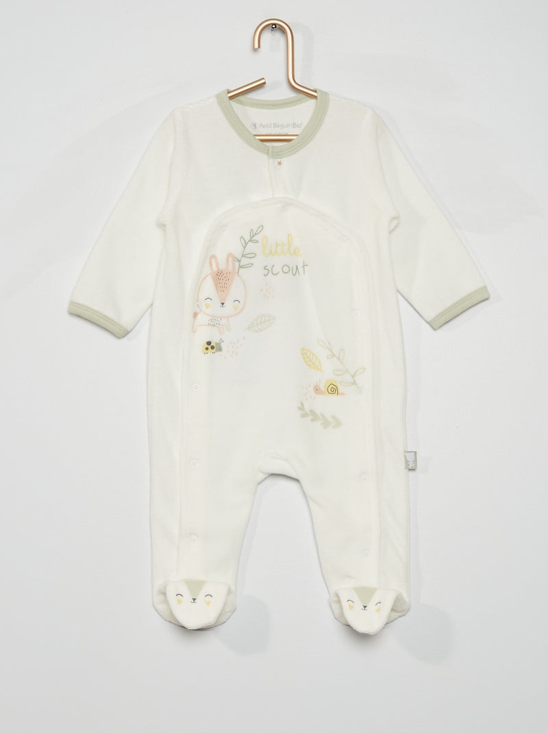 Pyjama en velours écru - Kiabi