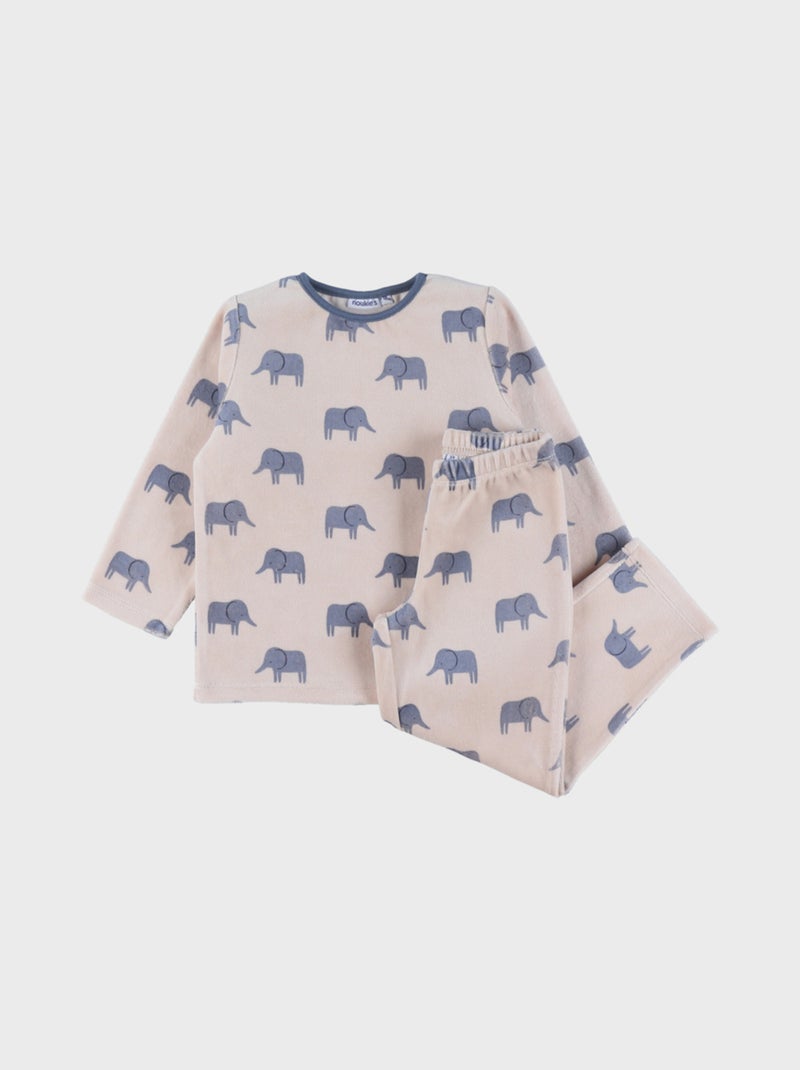 Pyjama en velours, éléphant Noukie's Blanc - Kiabi