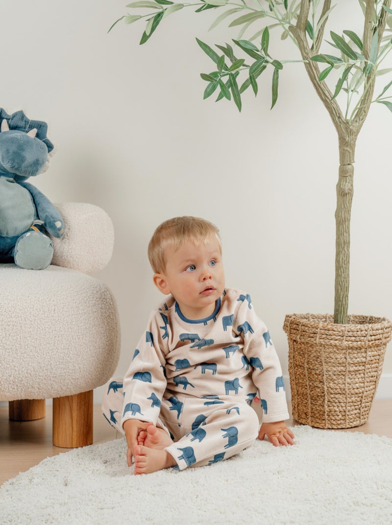 Pyjama en velours, éléphant Noukie's Blanc - Kiabi