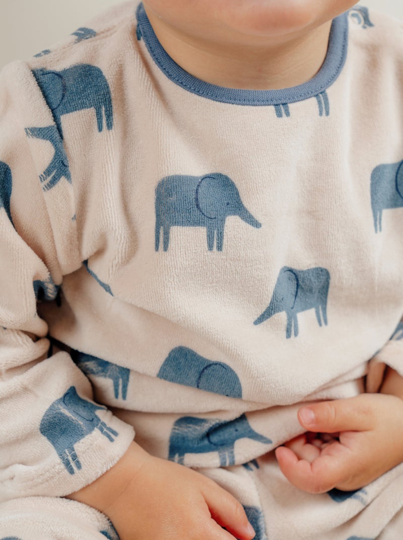 Pyjama en velours, éléphant Noukie's Blanc - Kiabi