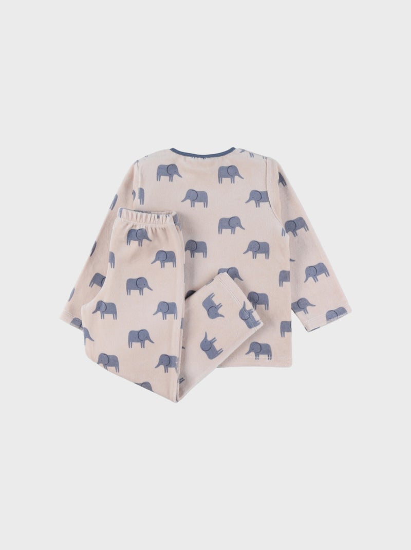 Pyjama en velours, éléphant Noukie's Blanc - Kiabi