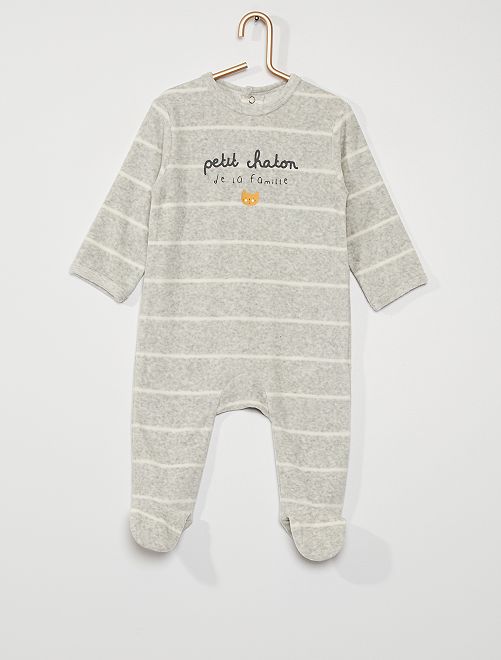 Pyjama en velours                                                                                                                                                                                                                                                                                                     gris 
