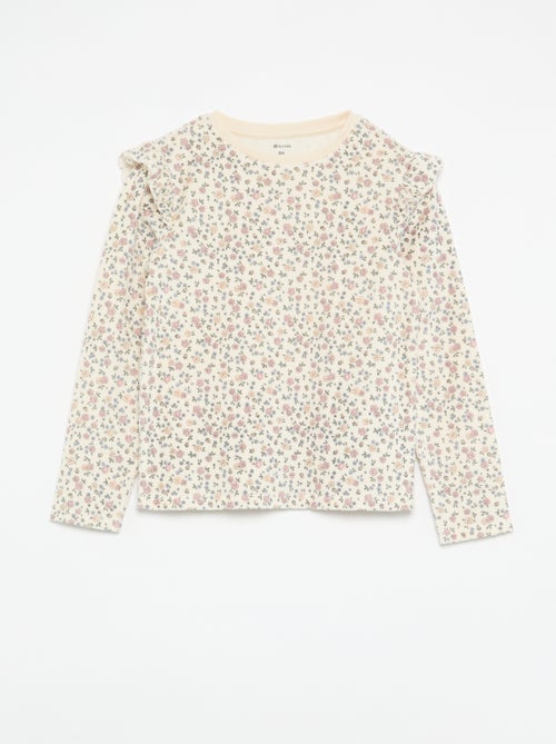 Pyjama en velours imprimé 2 pièces - Sweat + pantalon - Kiabi
