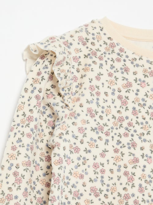 Pyjama en velours imprimé 2 pièces - Sweat + pantalon - Kiabi