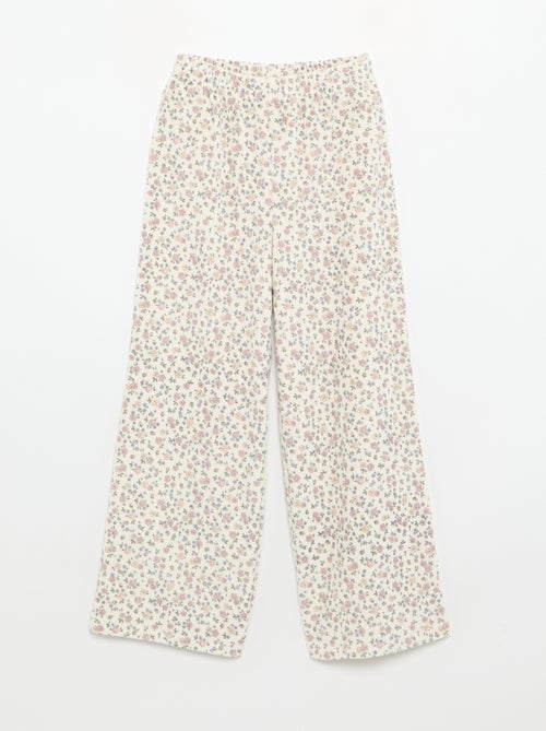 Pyjama en velours imprimé 2 pièces - Sweat + pantalon - Kiabi
