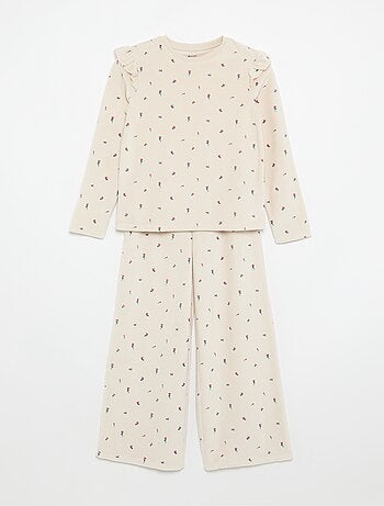 Pyjama en velours imprimé 2 pièces - Sweat + pantalon
