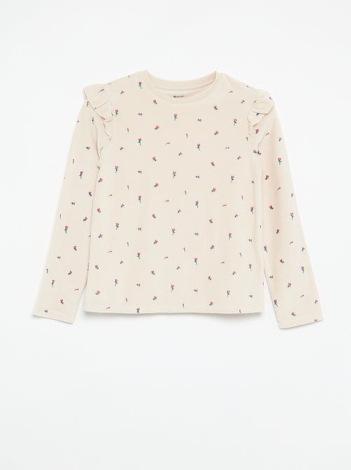 Pyjama en velours imprimé 2 pièces - Sweat + pantalon - Kiabi
