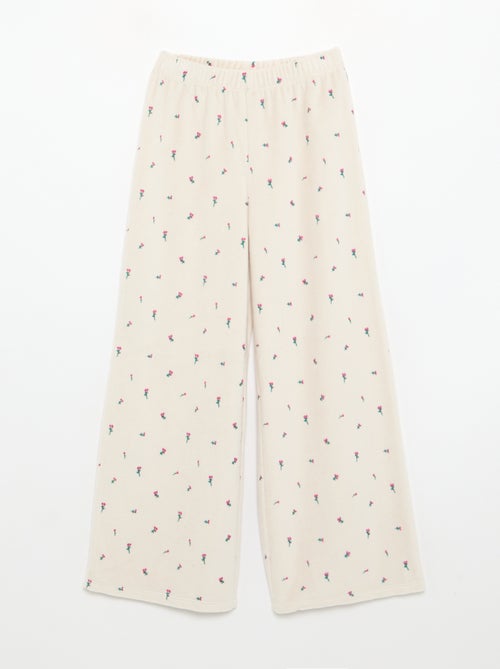 Pyjama en velours imprimé 2 pièces - Sweat + pantalon - Kiabi