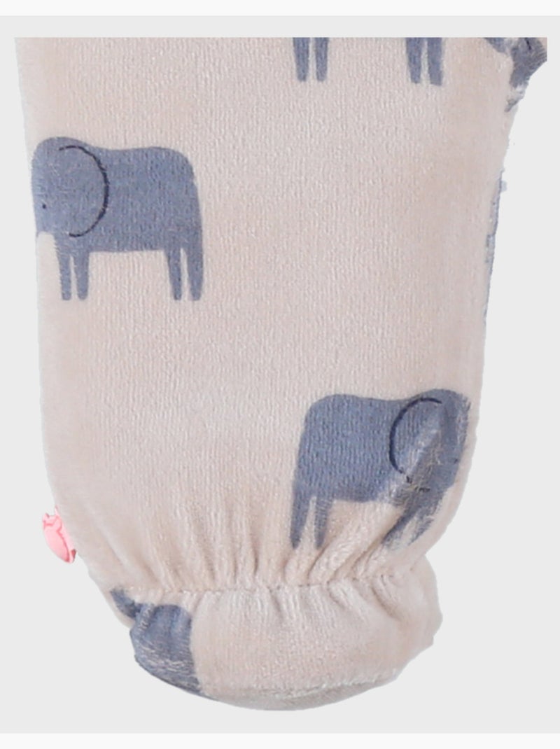 Pyjama en velours imprimé éléphant Bali Noukie's Beige - Kiabi