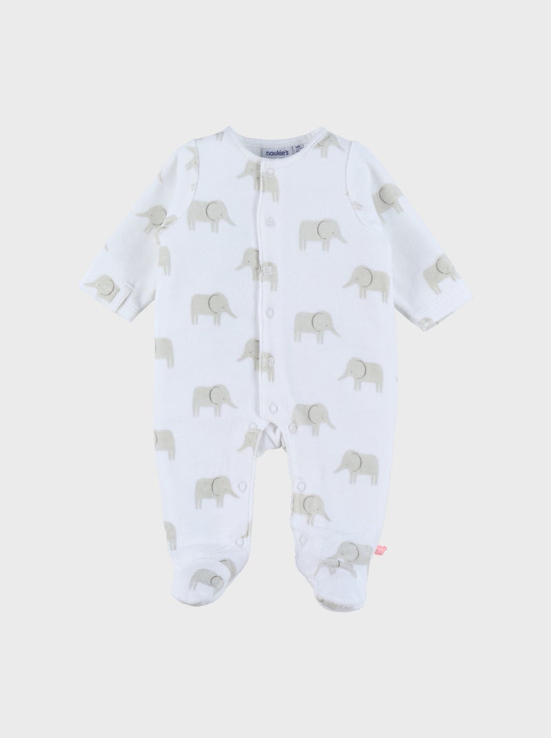 Pyjama en velours imprimé éléphant Bali Noukie's Blanc - Kiabi