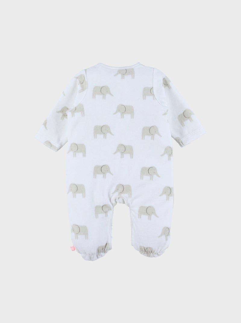 Pyjama en velours imprimé éléphant Bali Noukie's Blanc - Kiabi
