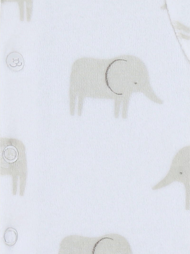 Pyjama en velours imprimé éléphant Bali Noukie's Blanc - Kiabi