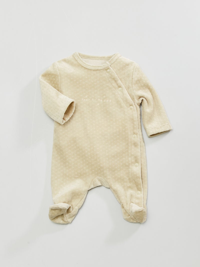 Pyjama en velours imprimé 'espace' Kaki - Kiabi