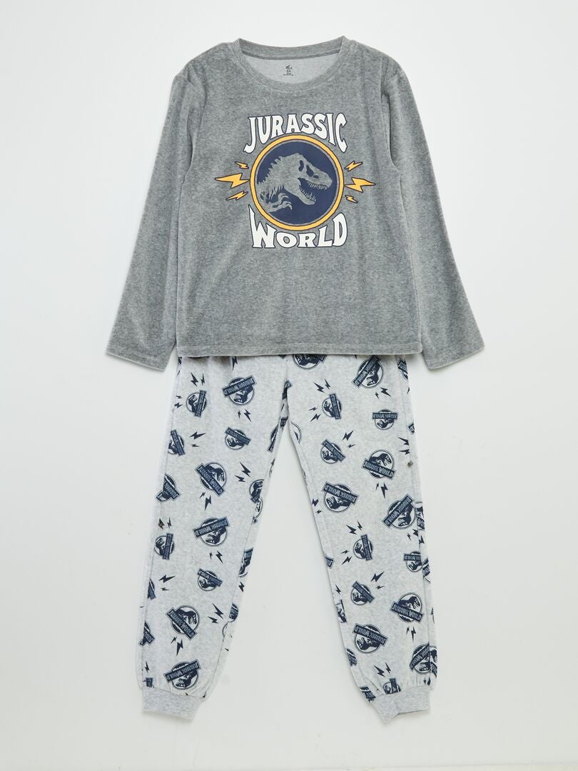 Pyjama en velours 'Jurassic World' - 2 pièces Gris - Kiabi