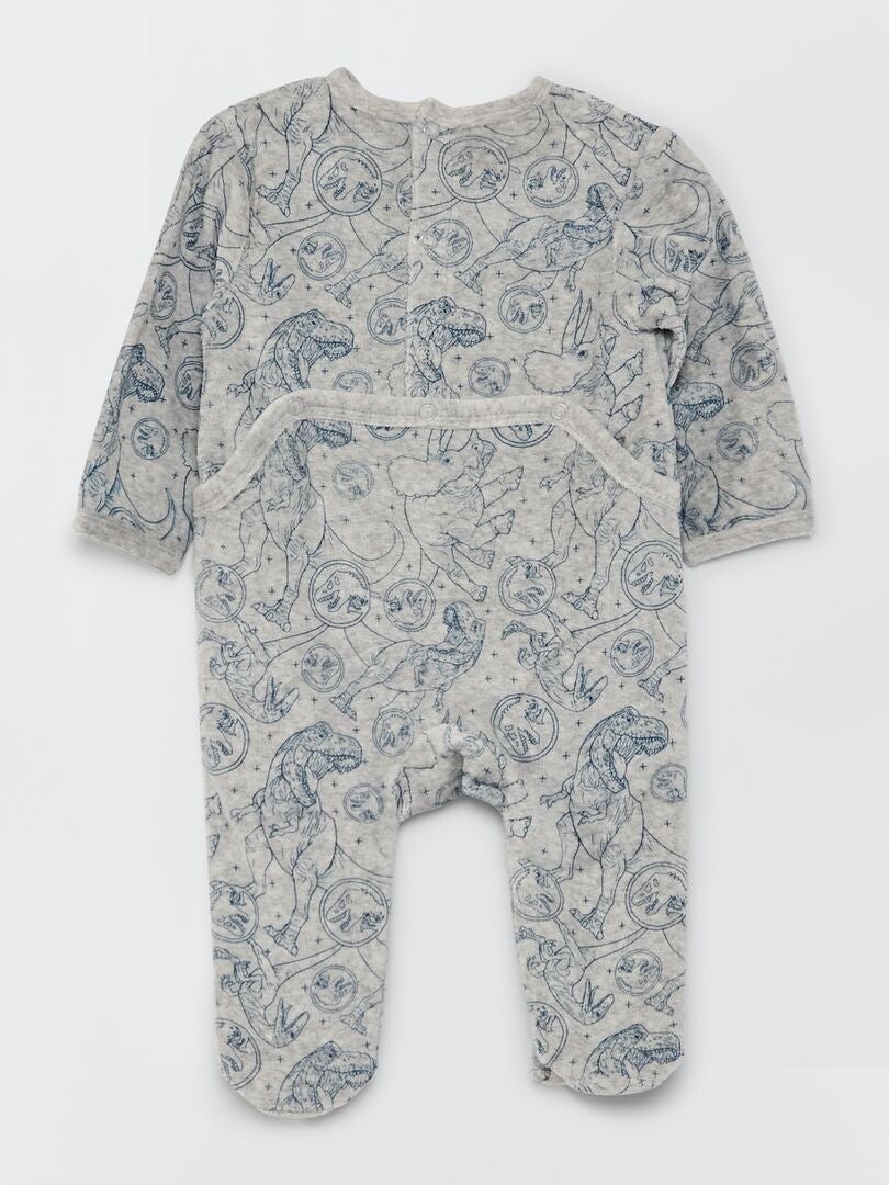 Pyjama en velours 'Jurassic World' Gris - Kiabi
