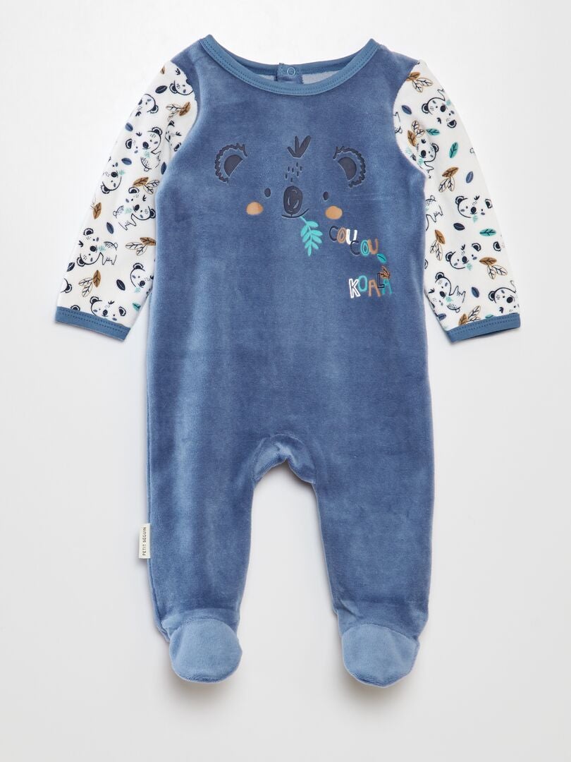 pyjama bebe garcon en velours a motif koala bleu bebe