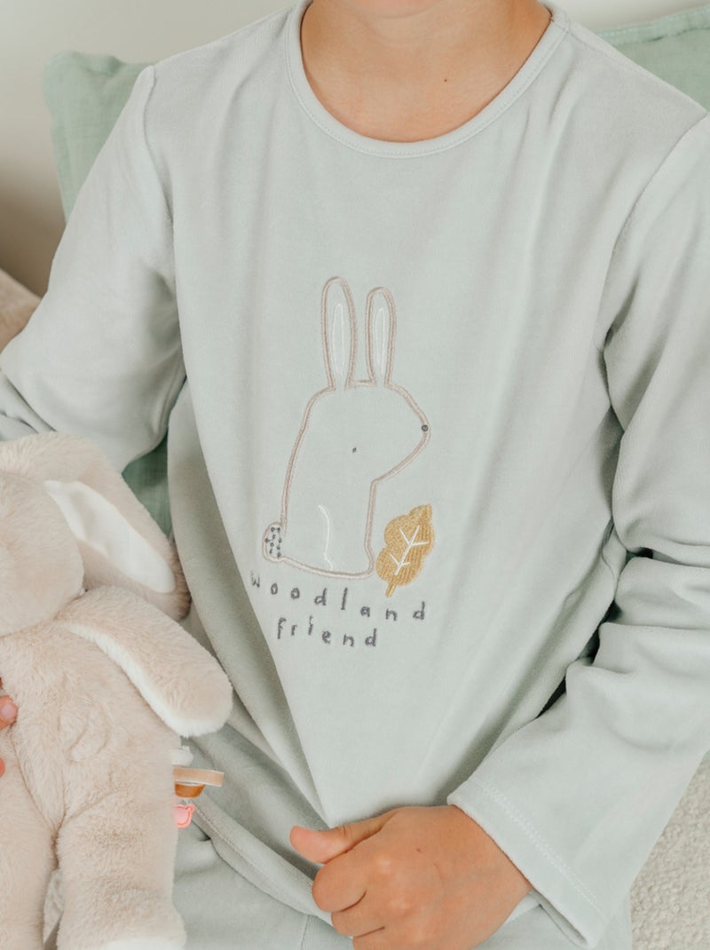 Pyjama en velours, lapin Noukie's Vert - Kiabi
