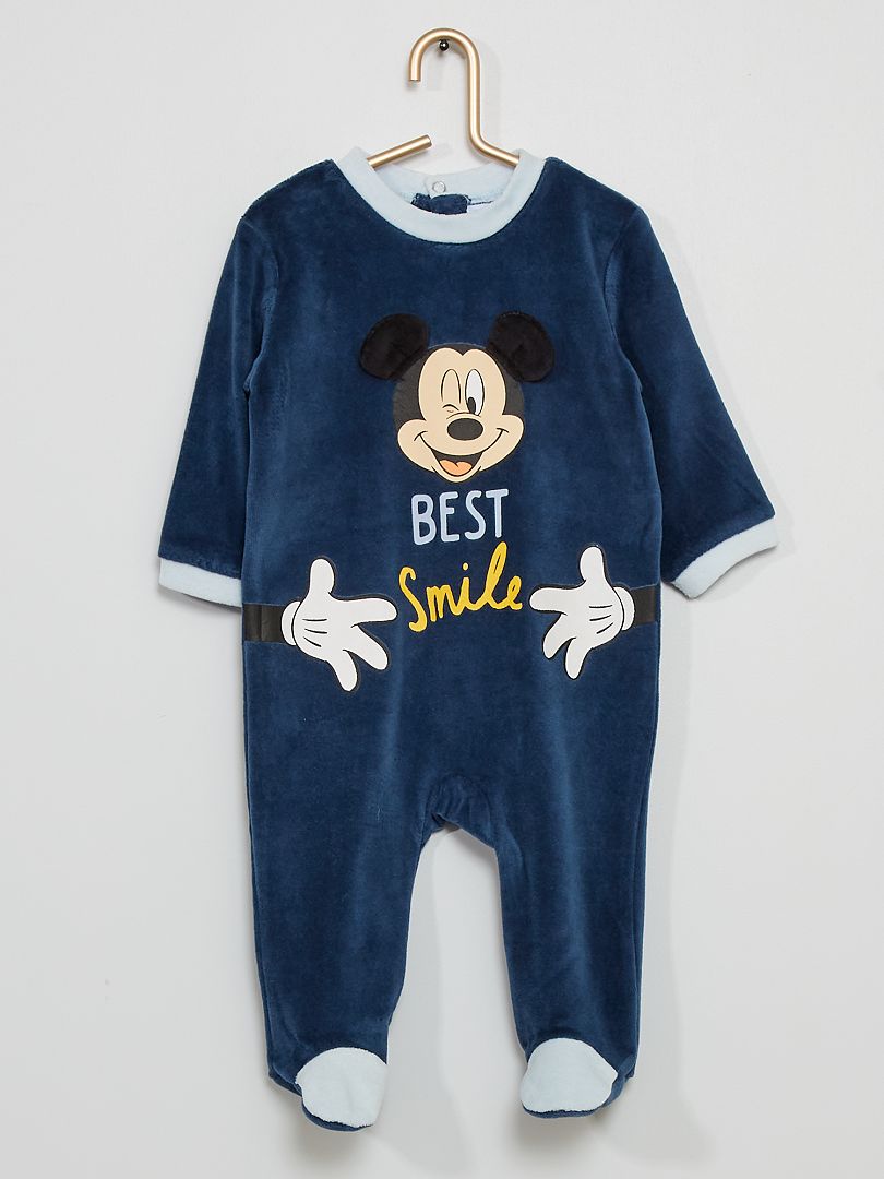 Pyjama en velours 'Mickey' bleu - Kiabi