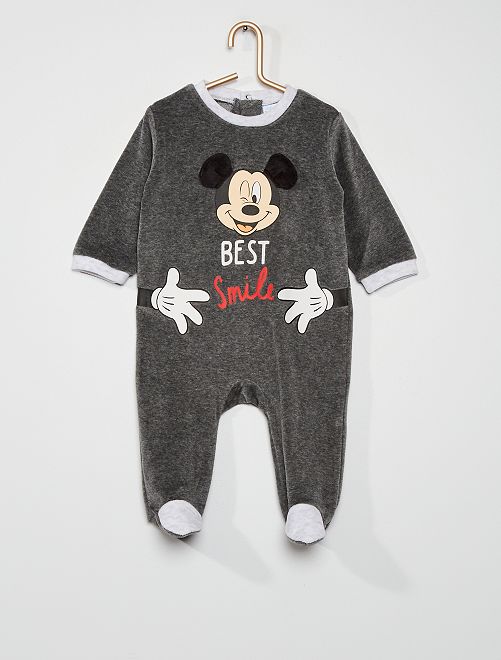 Pyjama en velours 'Mickey'                                         gris chiné 
