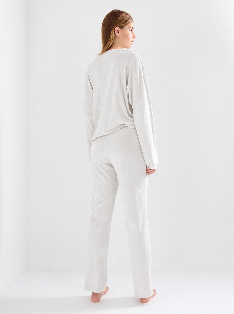 Pyjama en velours, MO Fashion Gris - Kiabi