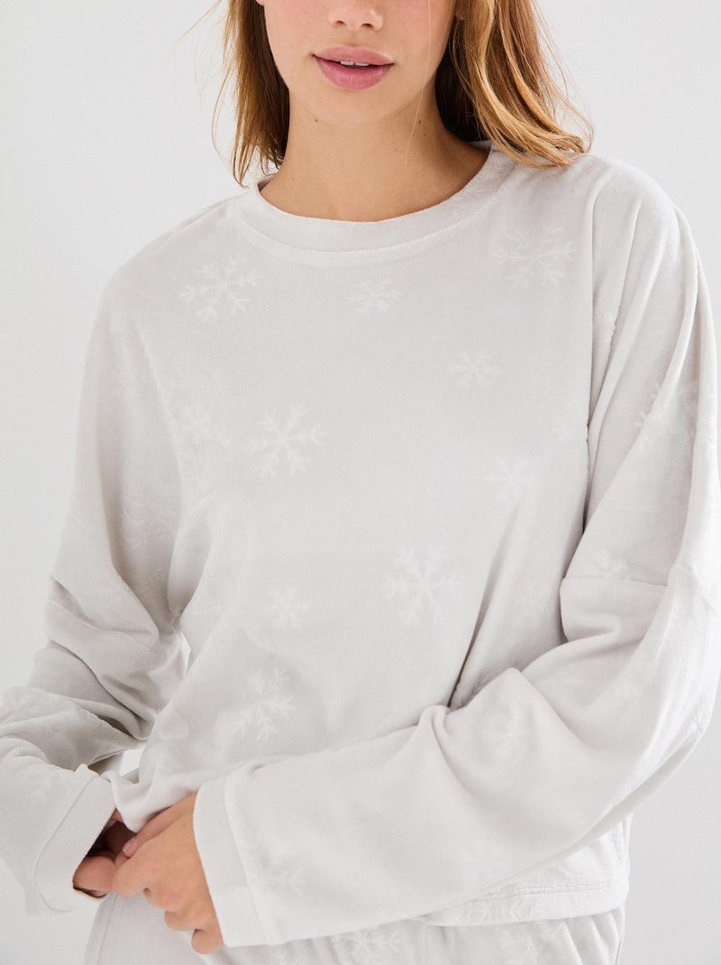 Pyjama en velours, MO Fashion Gris - Kiabi