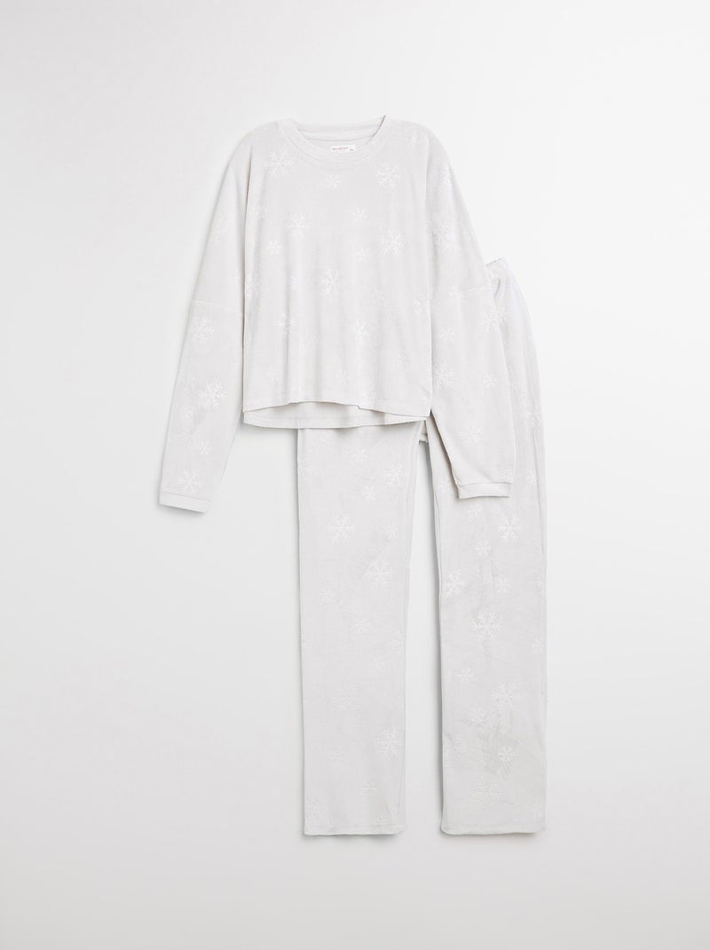 Pyjama en velours, MO Fashion Gris - Kiabi