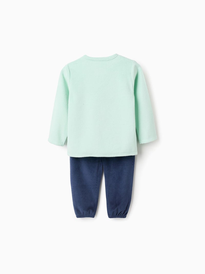 Pyjama en Velours Monstres et Cie Vert clair - Kiabi