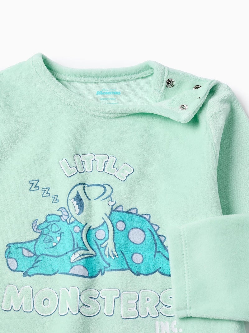Pyjama en Velours Monstres et Cie Vert clair - Kiabi