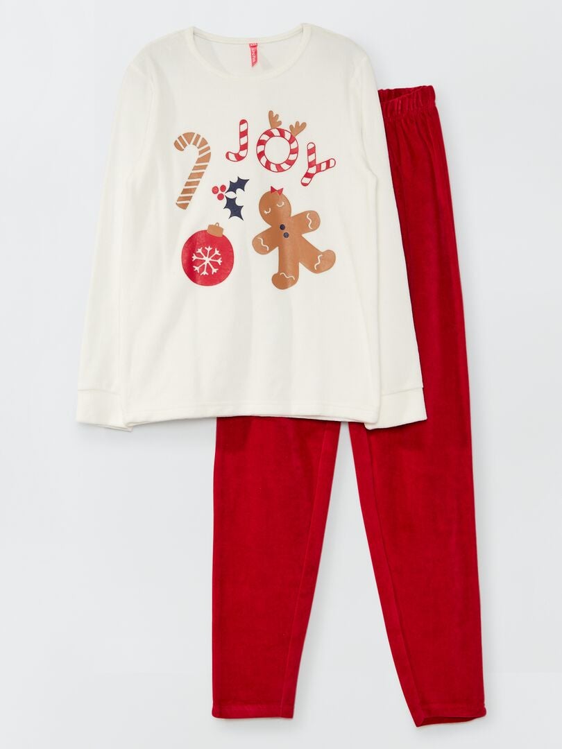 Pyjama 2 pièces en velours esprit Noël pour bébé fille