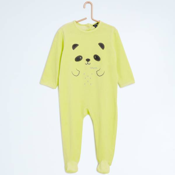 Pyjama En Velours Panda Bebe Garcon Jaune Citron Vert Kiabi 10 00