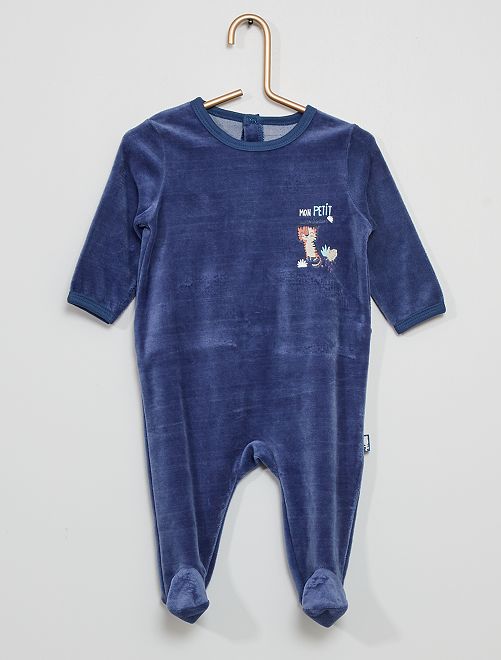 Pyjama en velours 'Petit Béguin'                             bleu 
