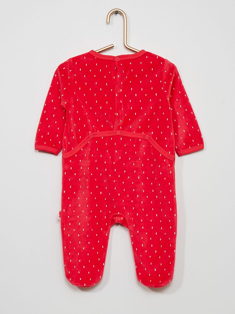 Pyjama en velours 'Petit Béguin' rose - Kiabi