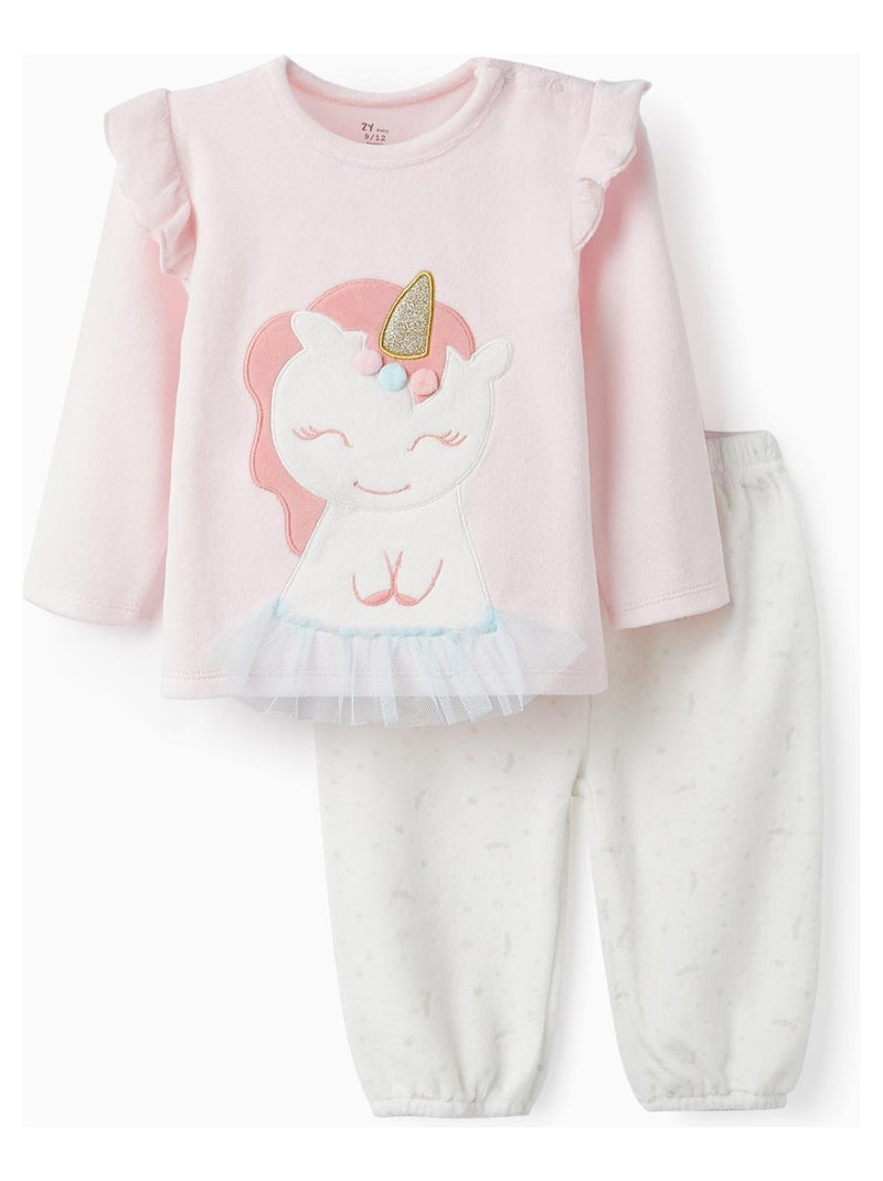 Pyjama en velours pour bébé fille 'Unicorn'   DISCOVER PERU Rose clair - Kiabi