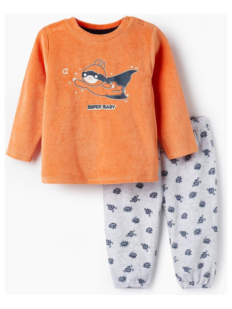 Pyjama en velours pour bébé garçon 'Super-Lama - Brille dans le