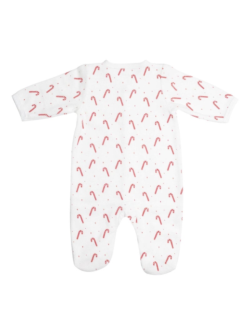 Pyjama En Velours Pour Bébé Sucre D'orge Blanc - Kiabi