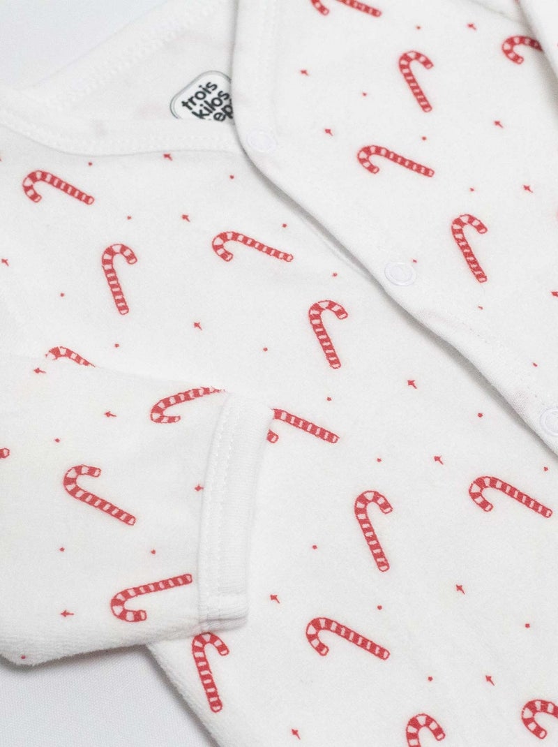 Pyjama En Velours Pour Bébé Sucre D'orge Blanc - Kiabi