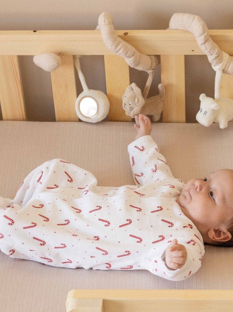 Pyjama En Velours Pour Bébé Sucre D'orge Blanc - Kiabi