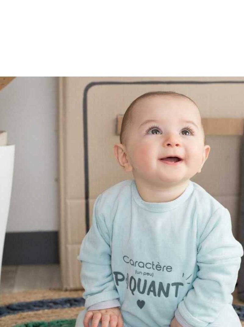 Pyjama en velours pour bébé Vert - Kiabi