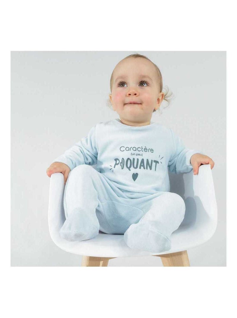 Pyjama en velours pour bébé Vert - Kiabi